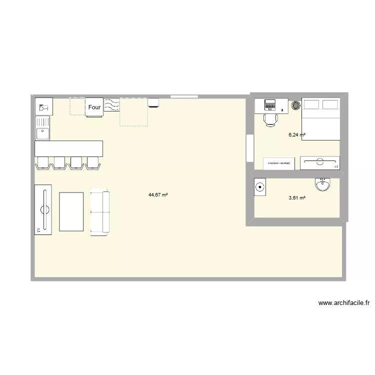 Kaihiloa. Plan de 3 et 55 m² Kaihiloa. Plan de 3 et 55 m²