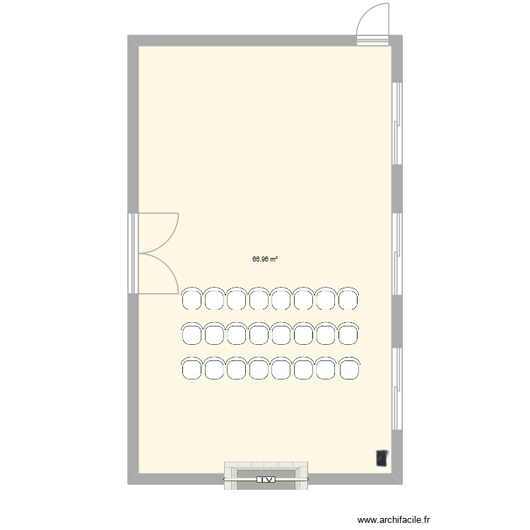 Salle Risset avec 30 chaises. Plan de 0 pièce et 0 m2