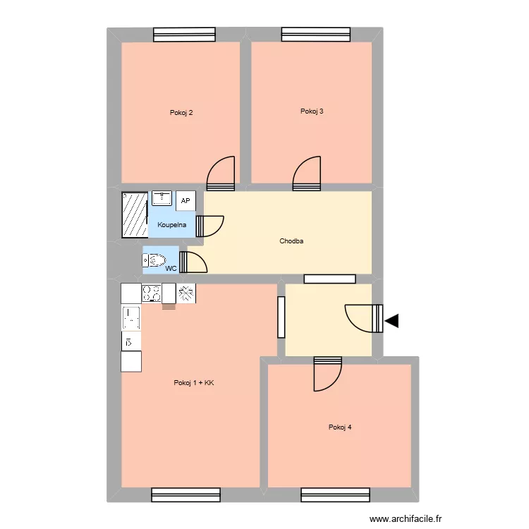 Hlavní třída 583, byt 3. Plan de 13 et 214 m² Hlavní třída 583, byt 3. Plan de 13 et 214 m²