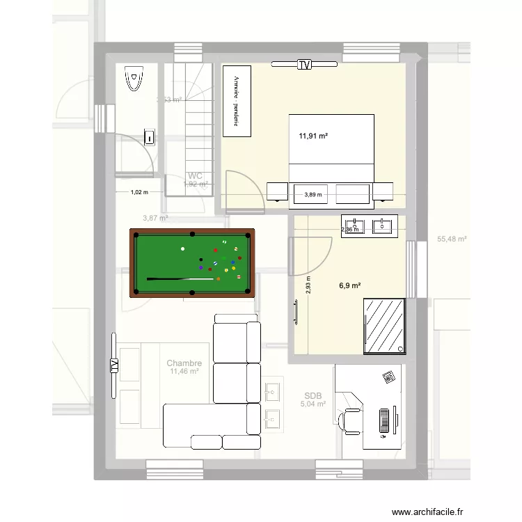Maison Saône 1. Plan de 13 pièces et 237 m² Maison Saône 1. Plan de 13 pièces et 237 m²