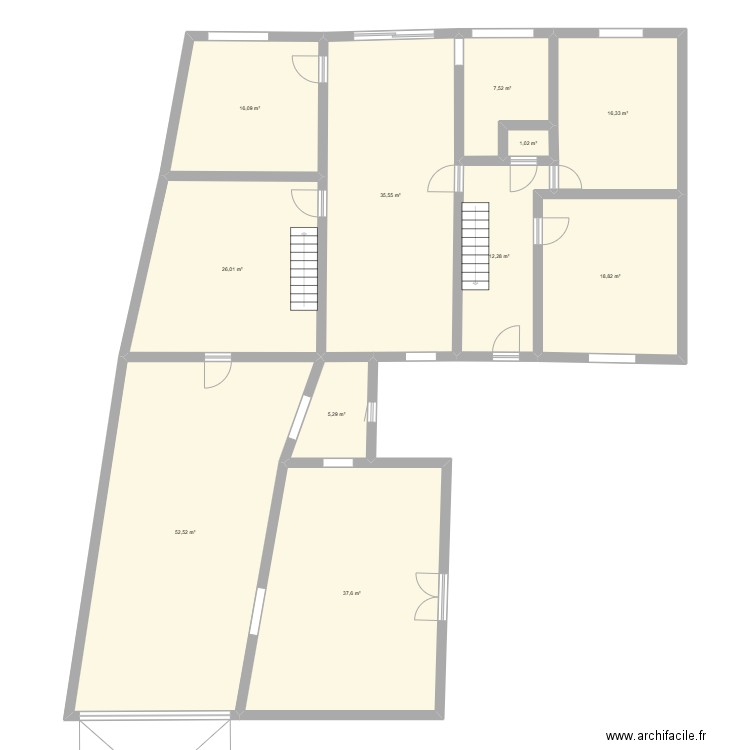 vottem mofif. Plan de 11 pièces et 229 m2