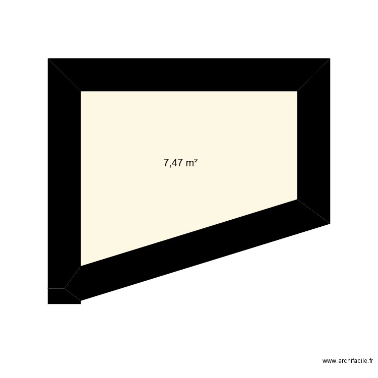 dufour. Plan de 1 pièce et 7 m2