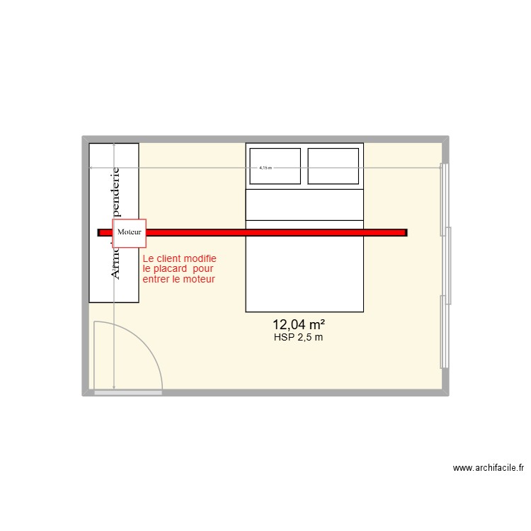 FARES 64. Plan de 1 pièce et 12 m2