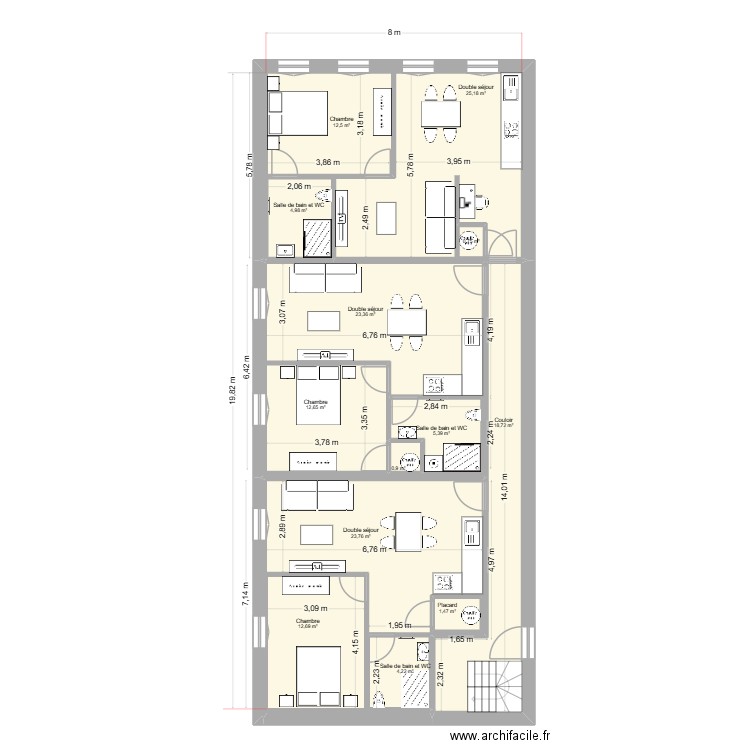 eauze s.g.2 cotation. Plan de 13 pièces et 199 m2