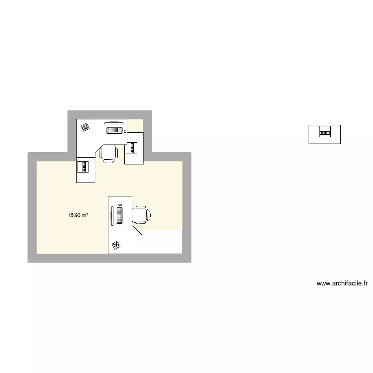 plan bureau OMTT. Plan de 1  et 16 m²