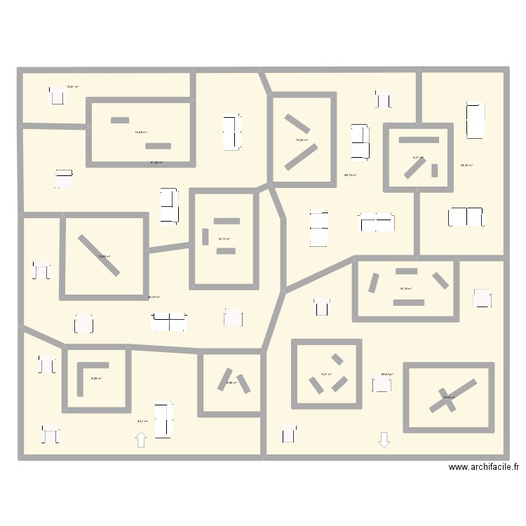 Espace Jeu. Plan de 17 pièces et 462 m2