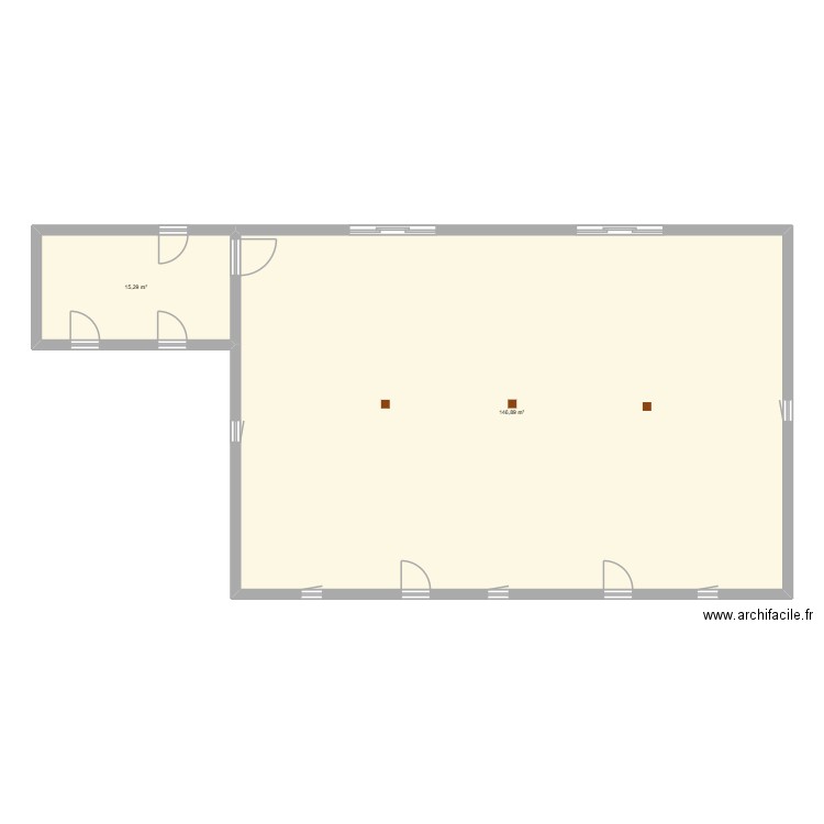 rdc chevrerie. Plan de 2 pièces et 162 m2