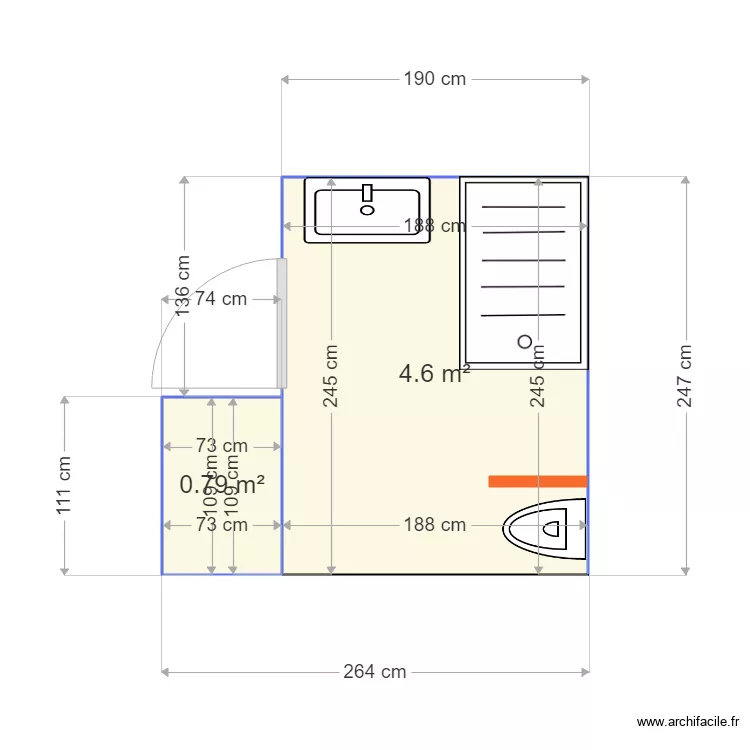 SDB APPART PTIT FORT. Plan de SDB APPART PTIT FORT. Plan de