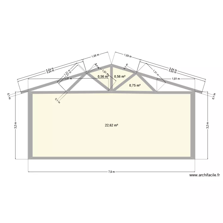 C/FF. Plan de 4  et 25 m²