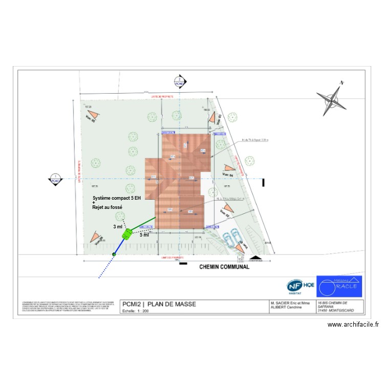 Sacier-Alibert. Plan de 0 pièce et 0 m2