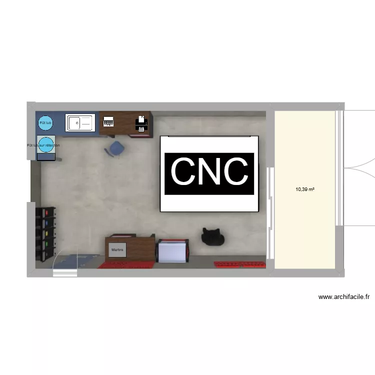 Atelier vue de dessus. Plan de Atelier vue de dessus. Plan de