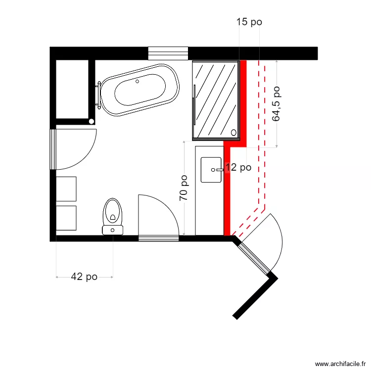 villeneuve 2. Plan de 1  et 1 m²
