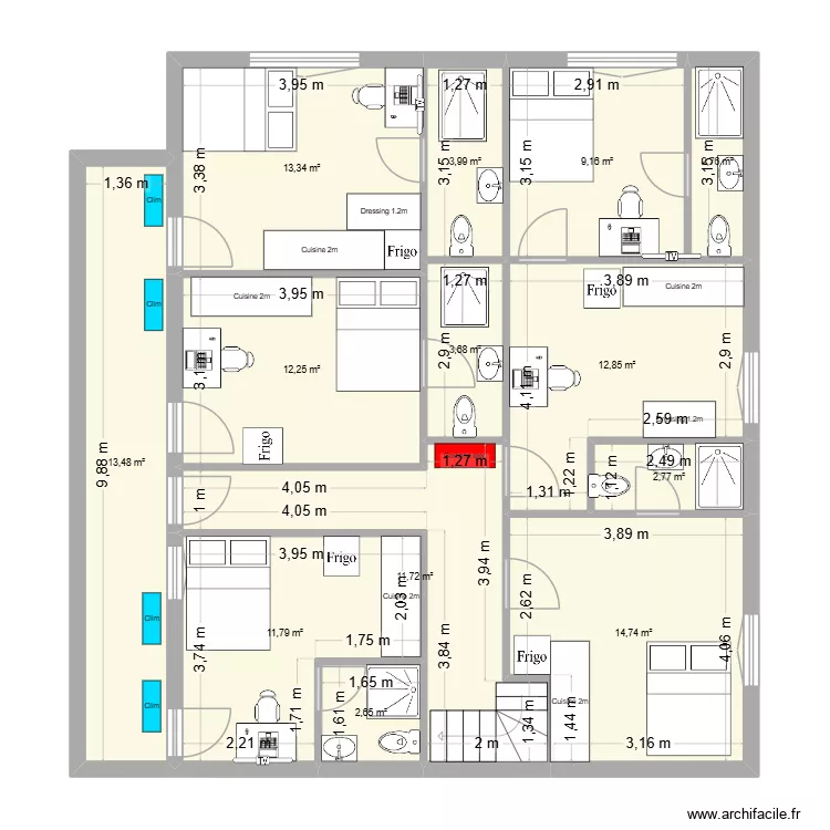 Saint-agne 1er étage APRES V2 FAB. Plan de 13 et 115 m² Saint-agne 1er étage APRES V2 FAB. Plan de 13 et 115 m²