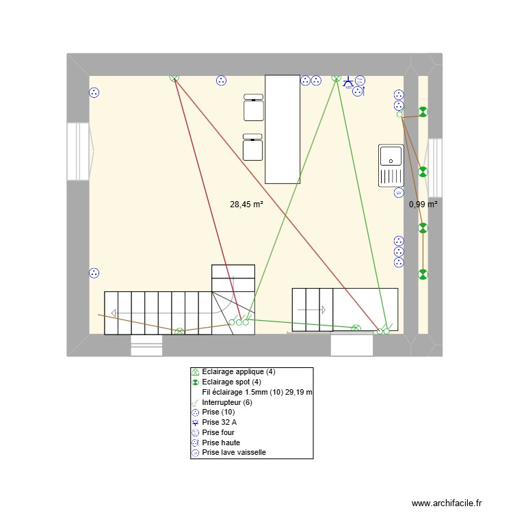 cuisine salle. Plan de 0 pièce et 0 m2