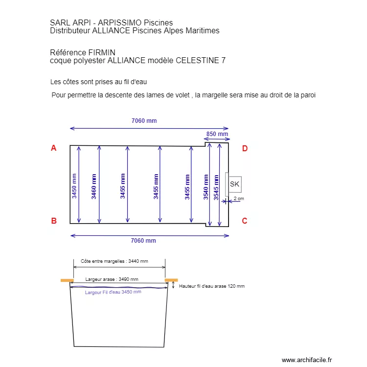 volet piscine Firmin. Plan de 