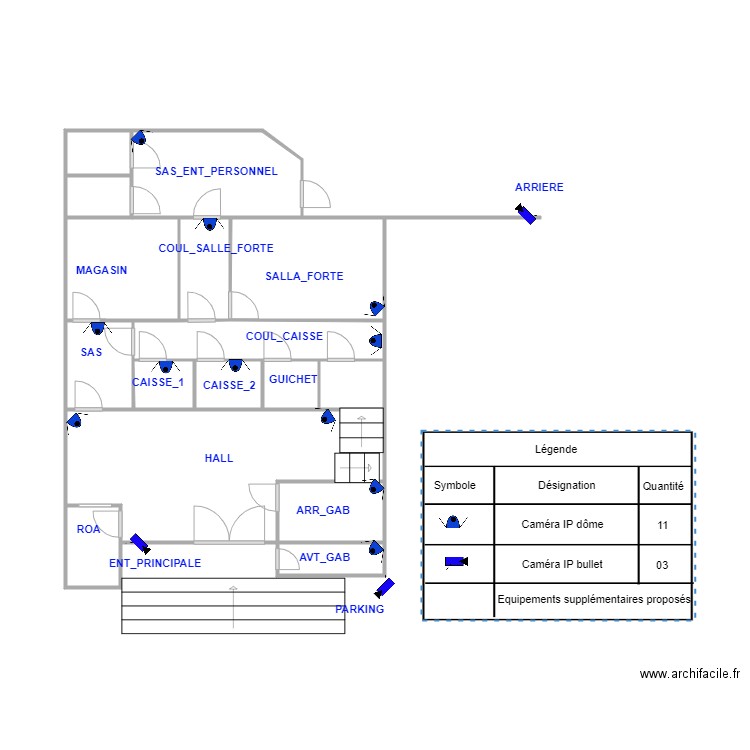 BOP RDC V PRO. Plan de 14 pièces et 41 m2