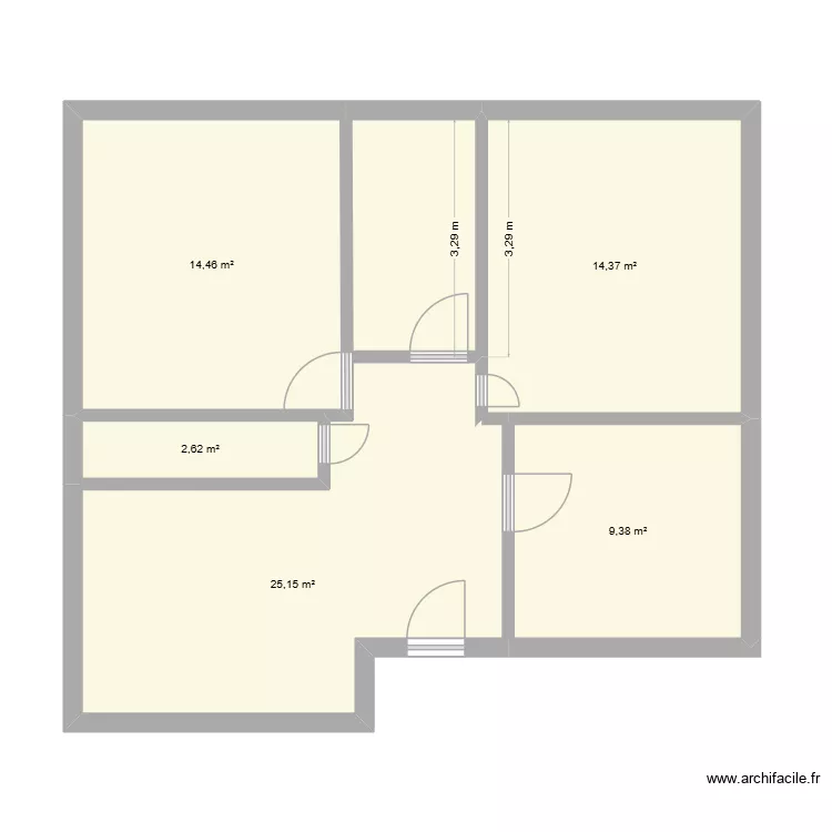 CR DEVA. Plan de 6  et 68 m²