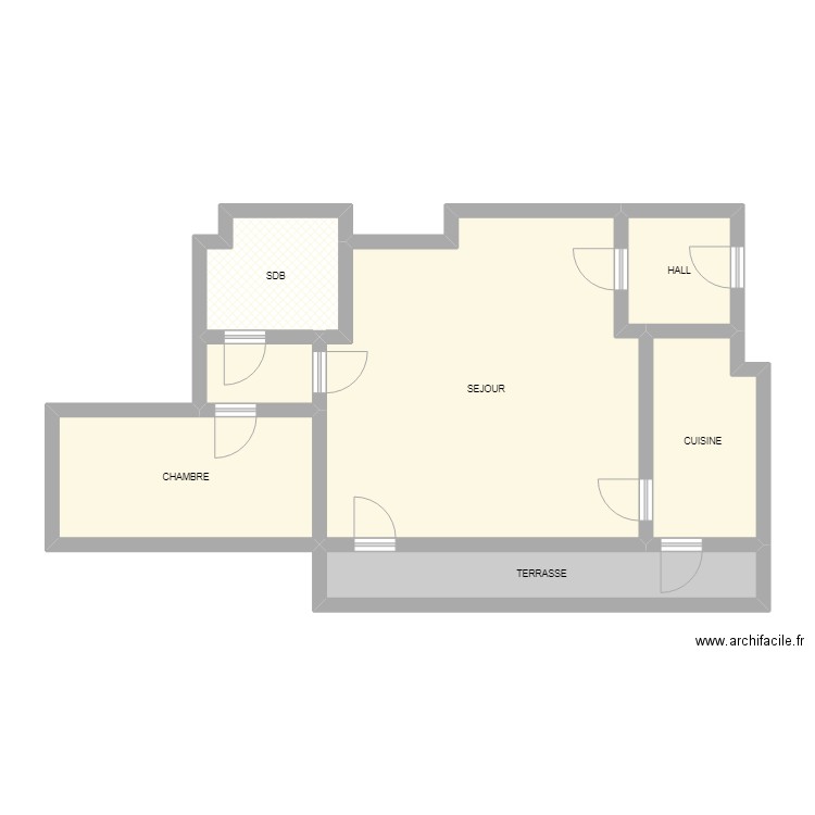 eperviers. Plan de 7 pièces et 72 m2