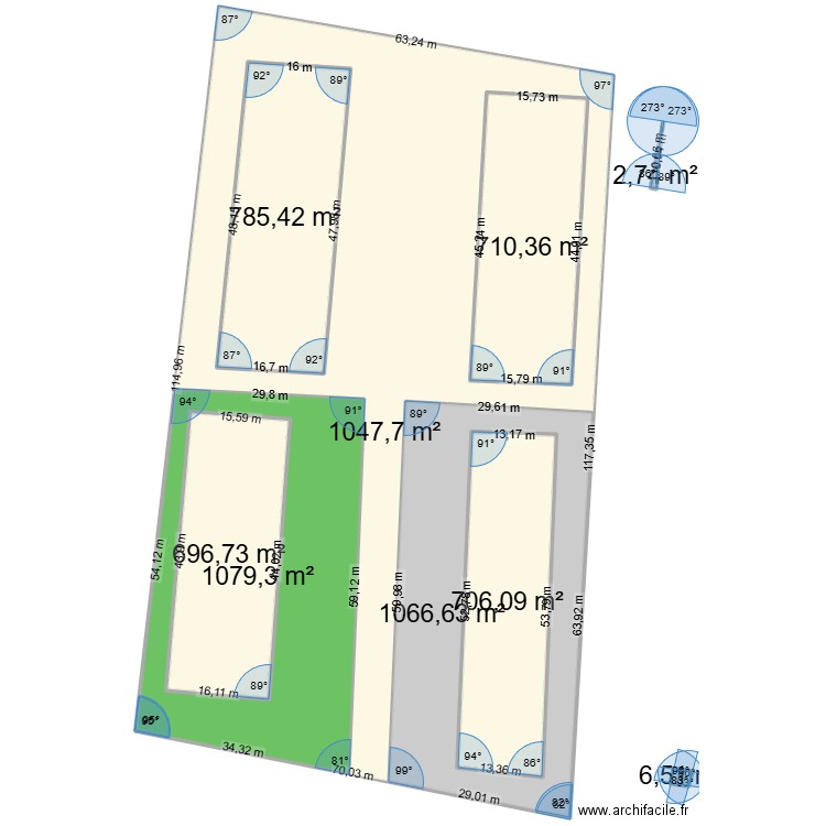 scientrier 2. Plan de 9 pièces et 5628 m2