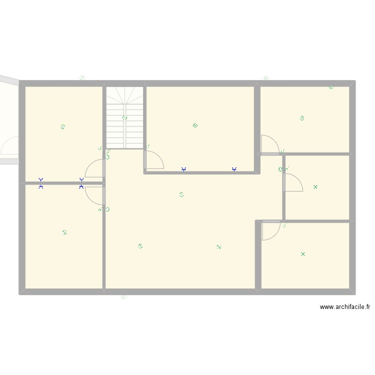 Planche. Plan de 13 pièces et 266 m2