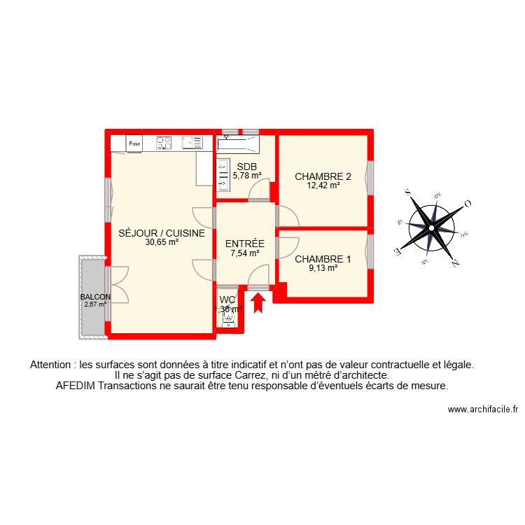 BI 30206. Plan de 9 pièces et 99 m2