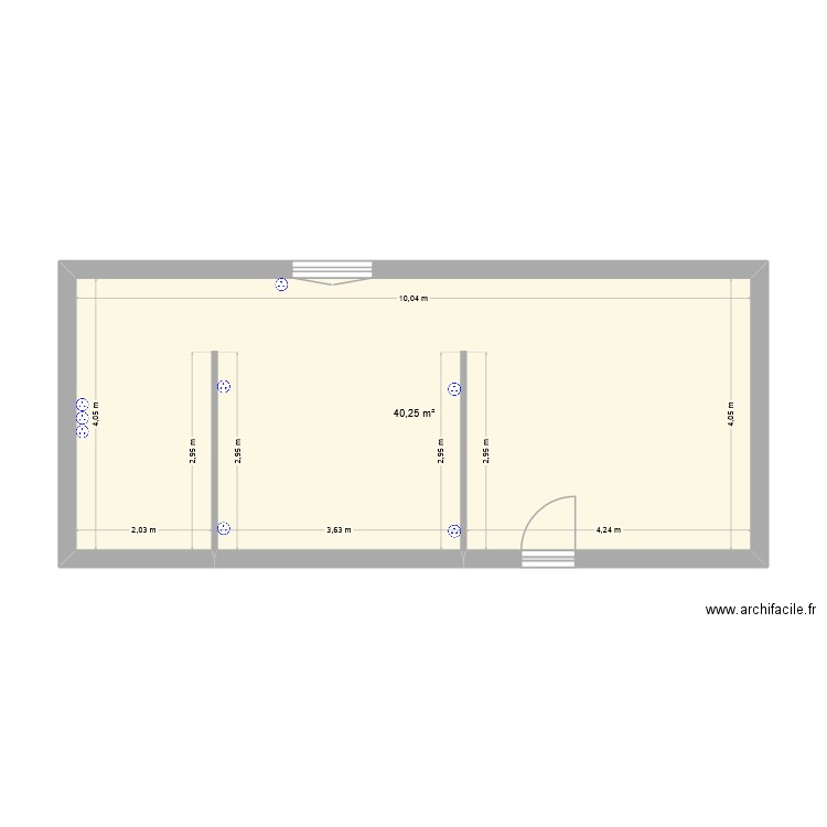 DODO. Plan de 1 pièce et 40 m2