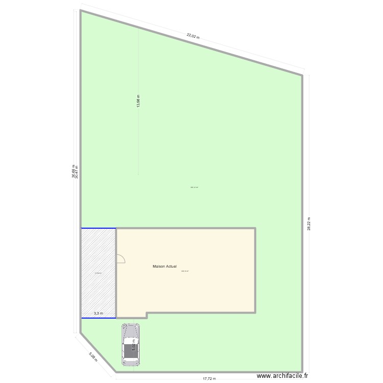 maison3. Plan de 3 pièces et 640 m2