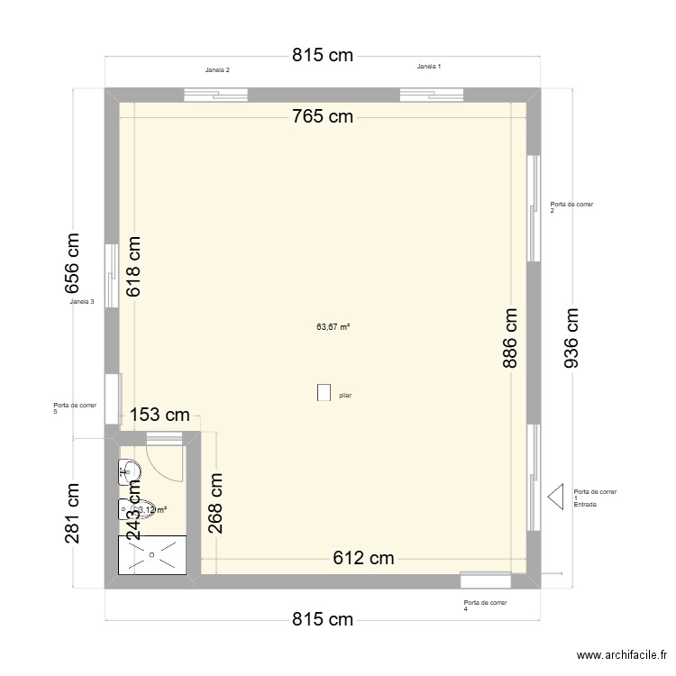 Salao do Reino Novo. Plan de 0 pièce et 0 m2