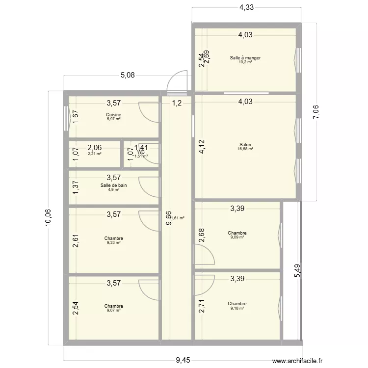 plan kante. Plan de 11  et 90 m²