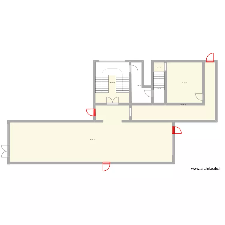 R+0. Plan de 7  et 170 m²