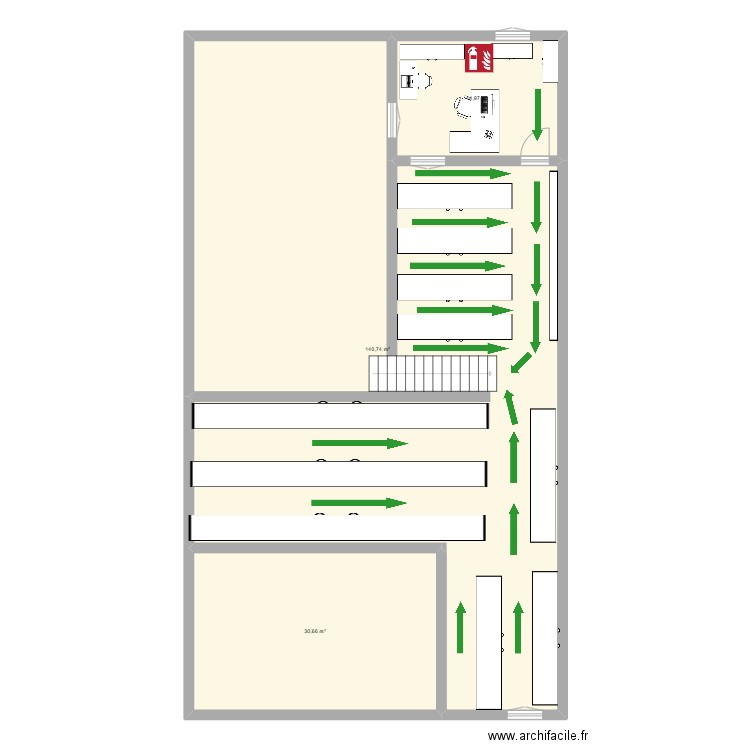 ISO EQUIPEMENTS CHAMBERY ETAGE. Plan de 3 pièces et 186 m2
