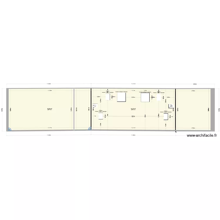 Fa&ccedil;ade Nord cour souhait&eacute;e. Plan de 3 pièces et 154 m²