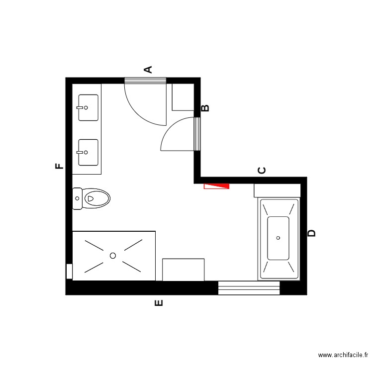 bujold sdb vide. Plan de 0 pièce et 0 m2