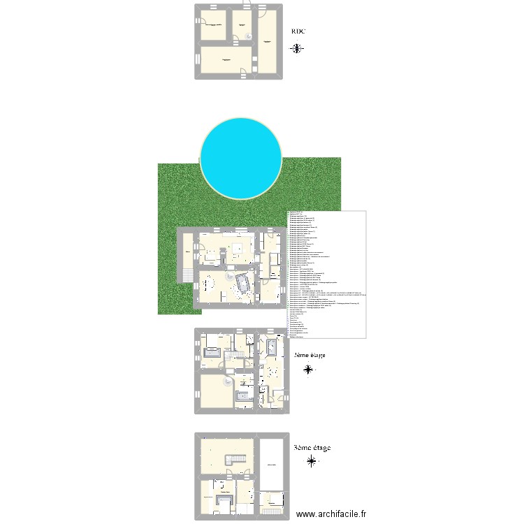 Maison Chabert - Roro. Plan de 24 pièces et 456 m2
