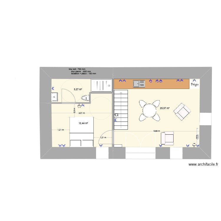 Bergerie_élec. Plan de 6 pièces et 87 m2