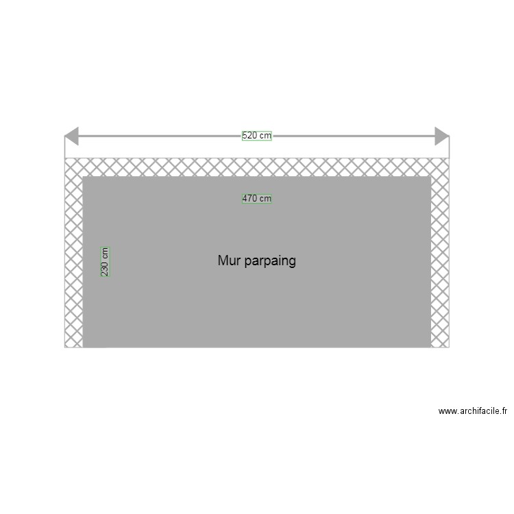 Façade cote lateraux Garage e voisine. Plan de 1 pièce et 11 m2