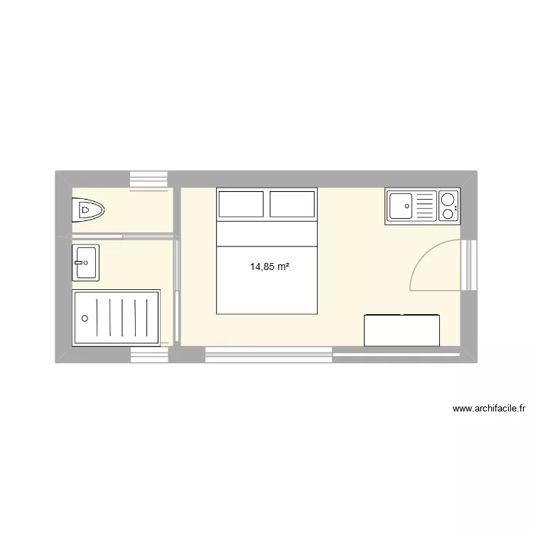 Cabane 3x6. Plan de 1 pièce et 15 m² Cabane 3x6. Plan de 1 pièce et 15 m²