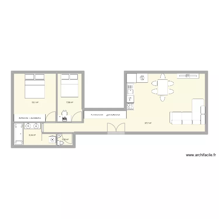 St james. Plan de 5  et 65 m²