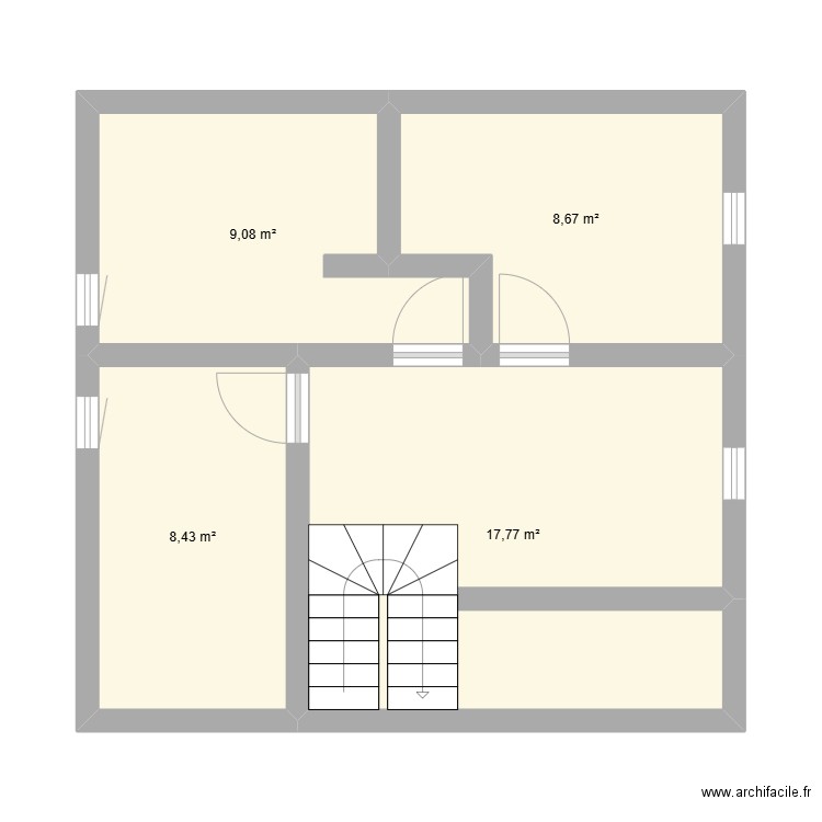 zefafz. Plan de 4 pièces et 44 m2
