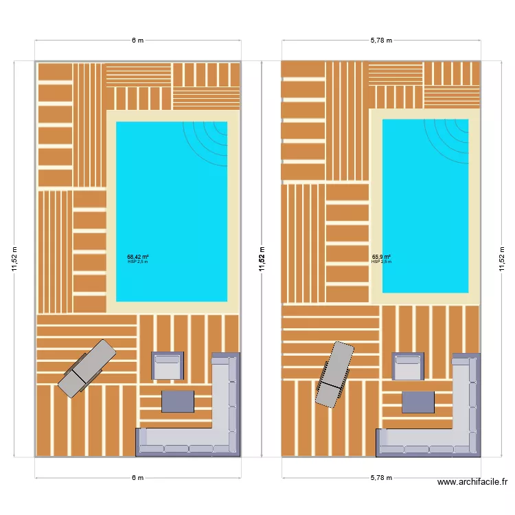 piscine v2. Plan de 