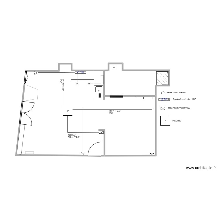 plans studio PC1. Plan de 0 pièce et 0 m2