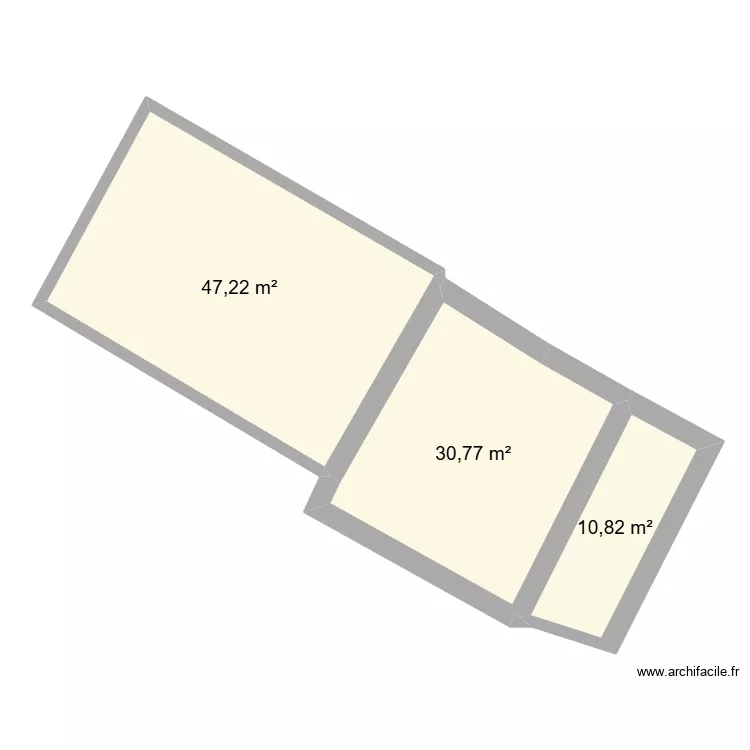 Plan existant. Plan de 3  et 89 m²