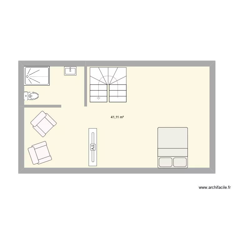 Grenier. Plan de 1 et 41 m² Grenier. Plan de 1 et 41 m²