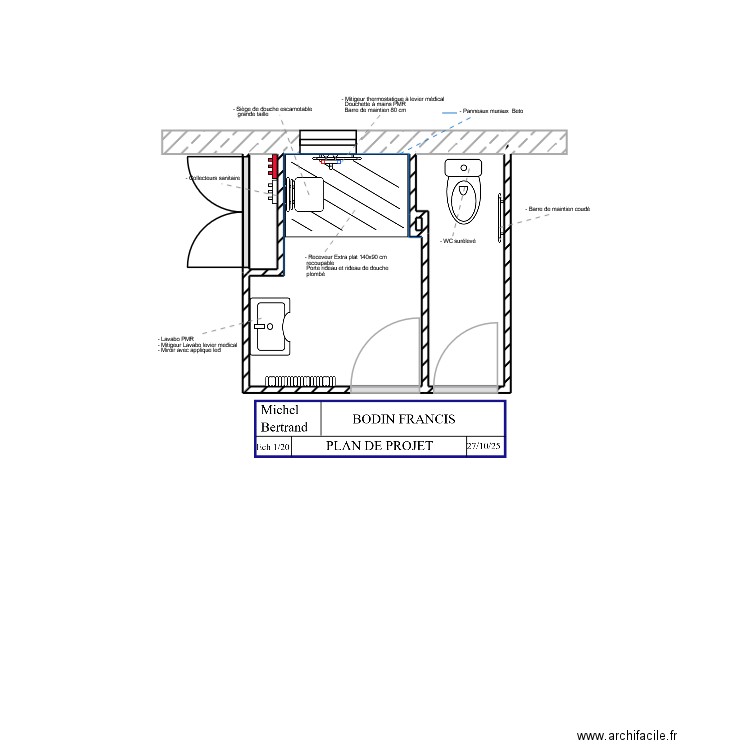 GODIN Francis Projet. Plan de 4 pièces et 6 m2