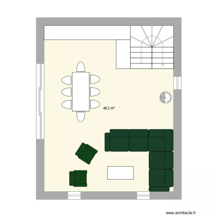 Chalet dernier étage. Plan de 1 et 46 m² Chalet dernier étage. Plan de 1 et 46 m²