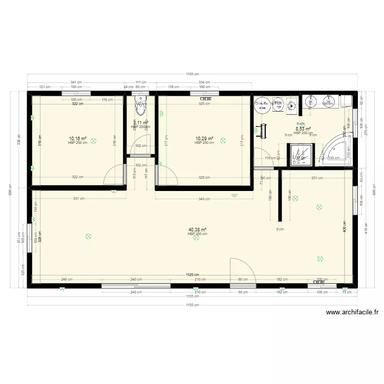 F3 -sans mobilier. Plan de 