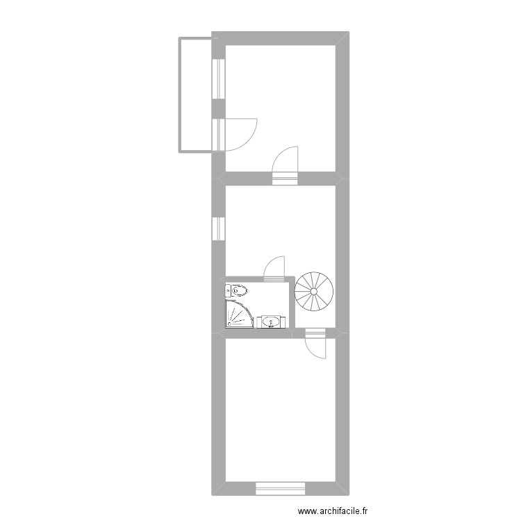 Hippodrome Etage. Plan de 4 pièces et 34 m2