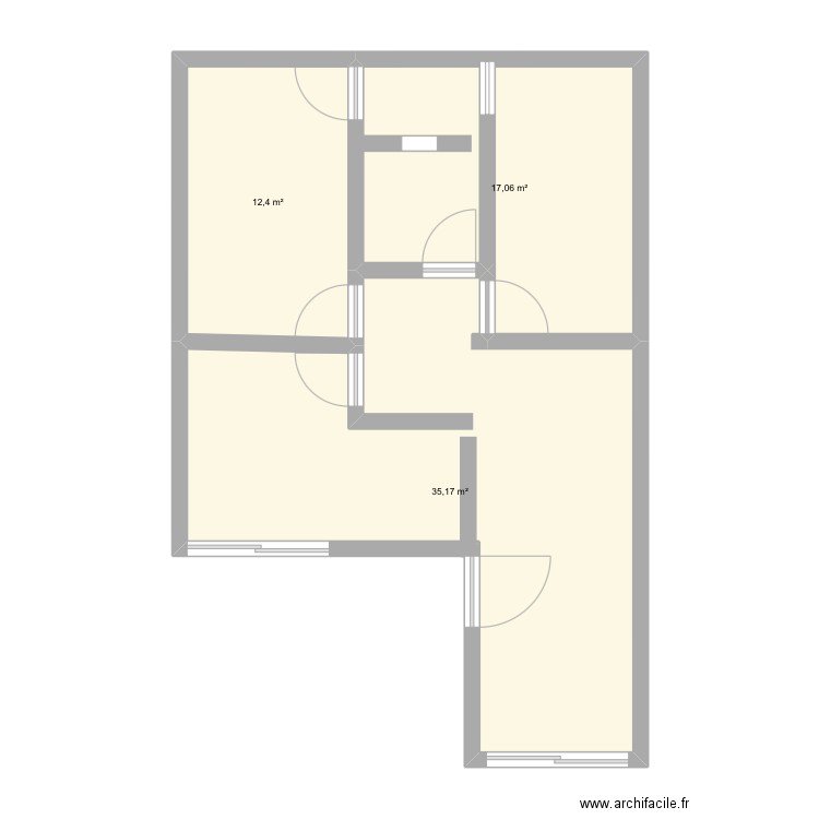 MHammamet. Plan de 3 pièces et 65 m2