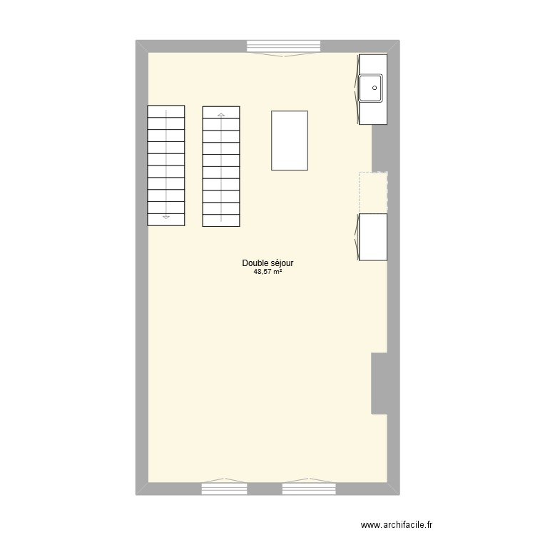 Grand Route. Plan de 1 pièce et 49 m2