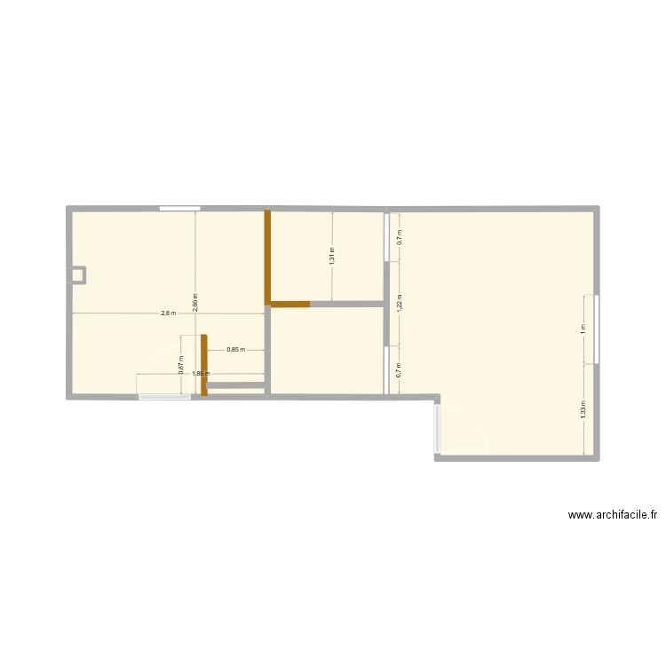 SDB Agencement 9. Plan de 2 pièces et 22 m2